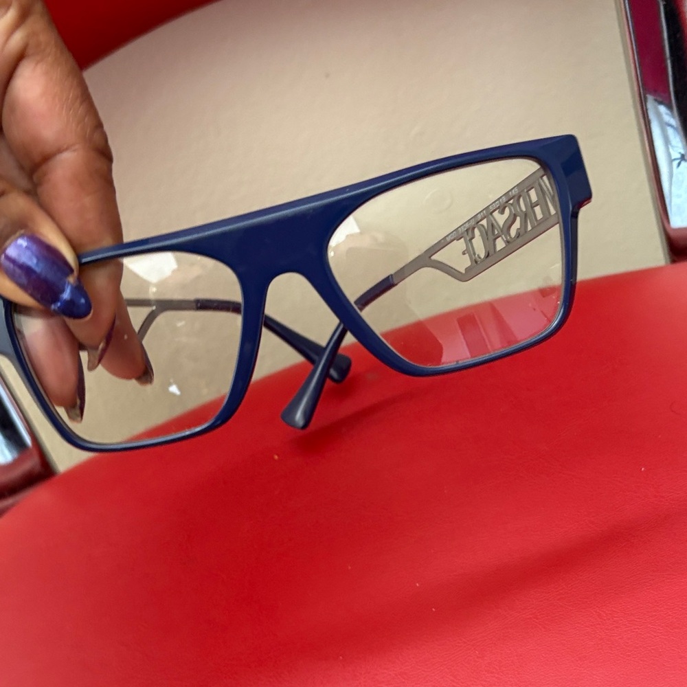 Versace Navy and Silver Statement Sunglasses - image 7